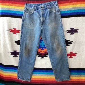 Carhartt Relaxed Fit Mens Jeans B160 DST with leather patch on pocket 36 x 30